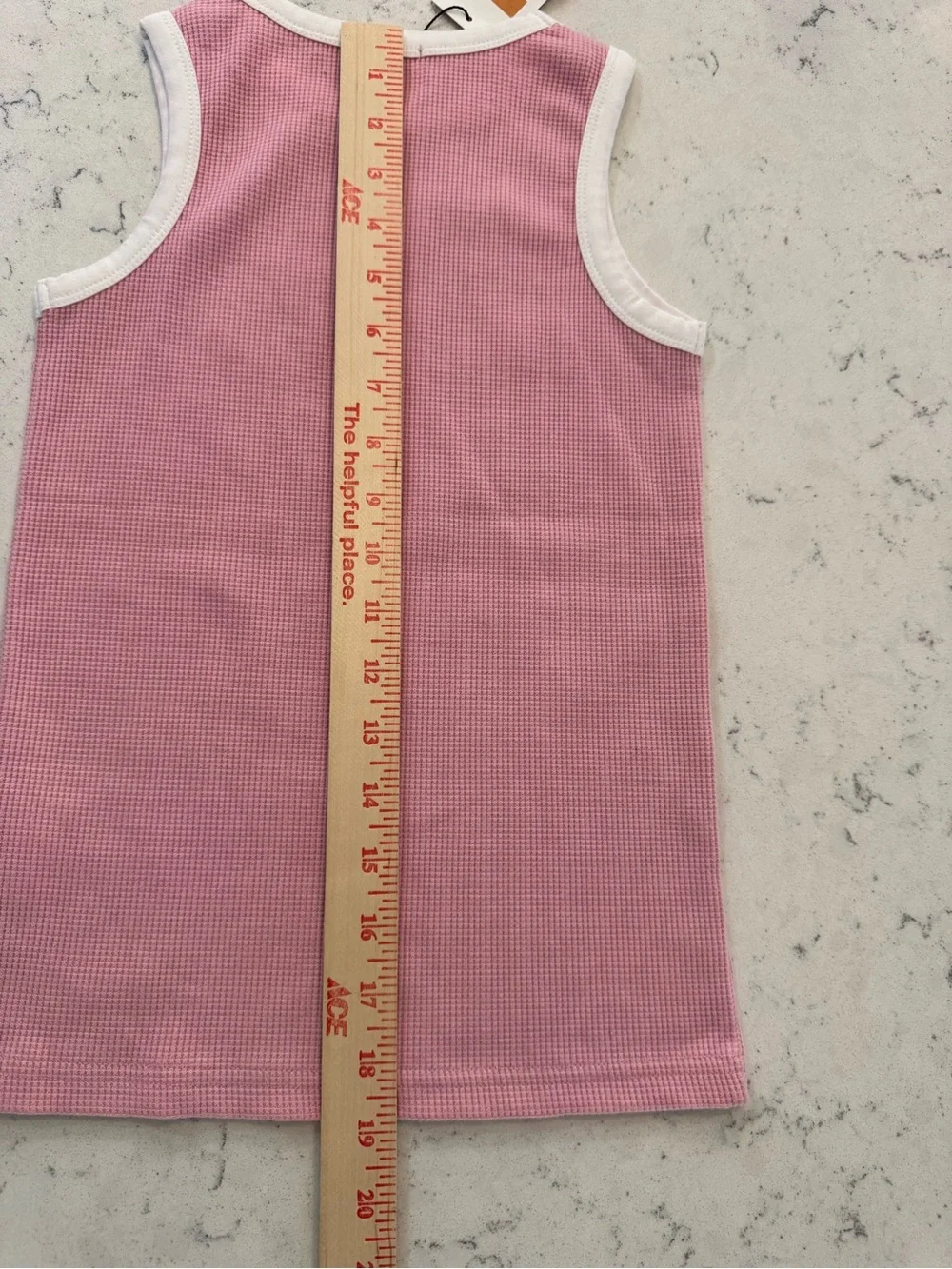 PHplay by Petite Hailey Size 10 waffle knit tank white contrast binding NEW
